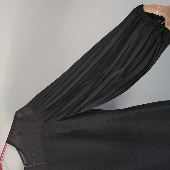 Gabby Skye Black Ballon Sleeve Sheath Dress Sz 8 - Picture 3 of 9